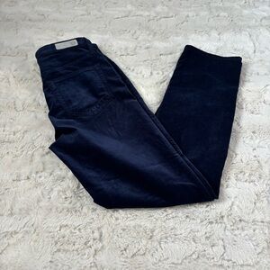 AG Adriano Goldschmied 24 Blue Velvet The Isabella High Rise Straight Crop Jeans